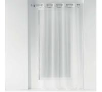Voilage - HOME MAISON - 140 x 240 cm - Polyester - Blanc - Ruban argenté