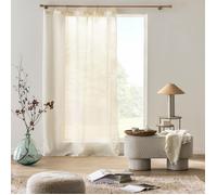 Voilage Œillets SUNLINE 140 x 240 cm Blanc/Or - Tissage fils métallisés
