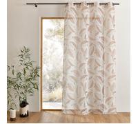 Voilage imprimé à motifs feuilles Terracotta 140x240 cm