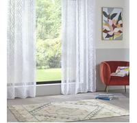 Voilage Jacquard ""Sama"" tamisant 140 x 240 cm Atmosphera - Blanc - Blanc -