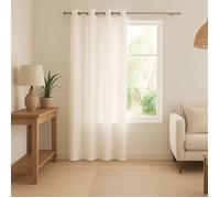 Voilage léger à l'aspect lin Blanc cassé 140x240 cm