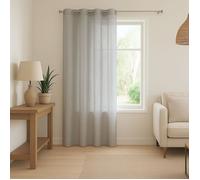 Voilage léger à l'aspect lin Gris clair 140x240 cm