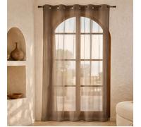 Voilage léger et fluide bas plombé. Taupe 140x240 cm