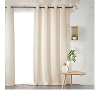 Voilage - LINDER - Uni - 100% Lin - Beige - 145x260 cm - Œillets ronds