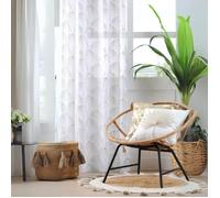 Voilage - LOVELY CASA - Maldives - Argent - 140x260 cm - 8 oeillets ronds