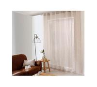 Voilage XXL avec Œillets, 300x240cm, Beige Naturel, Effet Lin, 100% Polyester, Grande Largeur, Collection Maya, Enjoy Home