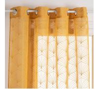 Voilage ""Mia"" jaune moutarde 140x240cm - Atmosphera Créateur d'intérieur