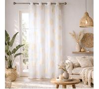 Voilage motif rond impression magnétique Doré 140x240 cm