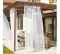 Voilage moustiquaire à nouettes Blanc 140x280 cm