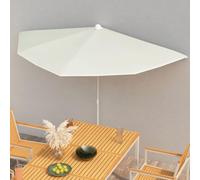 Voilage Ombrage Extérieur, Demi-Parasol de Jardin avec mât 180x90 cm Sable, Voiles D'ombrage pour Patio pour Jardin, Terrasse