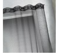 Voilage organza à fines rayures horizontales Noir 140x240 cm