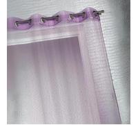 Voilage organza à fines rayures horizontales Violet parme 140x240 cm
