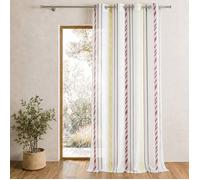 Voilage organza à rayures verticales Fuchsia 140x260 cm