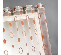 Voilage organza jacquard aux motifs cercles Orange 140x240 cm
