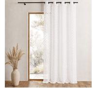 Voilage organza jacquard brodé à petits pois Blanc 130x240 cm