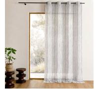 Voilage organza rayures verticales tissées Blanc 140x260 cm