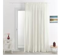 HOME MAISON - Voilage en Voile uni et plombé élégant à Galon fronceur Polyester Naturel 240x240 cm