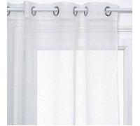 Voilage ""Pois"" blanc 140x240cm - Atmosphera createur d'interieur