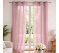 Voilage poly-lin uni fluide Vieux rose 140x240 cm
