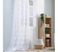 Voilage pompons brodés Blanc 140x260 cm