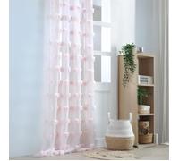Voilage pompons brodés Rose Clair 140x260 cm