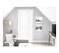 Soleil d'ocre, Liane Voile Porte fenêtre Dévoré, Polyester, Blanc, 90x200 cm