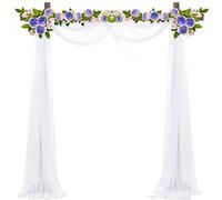 Voilage pour Arche de Mariage, Mariage Voilage Drapés, Rideau Photo en Tulle, pour Fond du Studio, Décorations de Mariage, Rideau de Fond de Scène (Blanc)