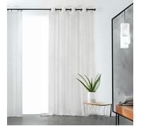 Voilage rayé et tamisant Cordelette Ecru 140x250 cm