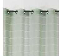 Voilage Rayé Et Tamisant Cordelette Polyester Vert Clair 140x250 Cm Vert