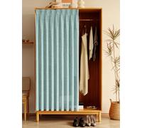 Voilage Rideau Armoire Anti-Poussière pour sous Evier Étagères, Rideau Cache Placard Meuble Cuisine - Rideaux Courts D'armoires Auto-Adhésif/Non Perçage, Facile à Poser(C,120x200 cm)