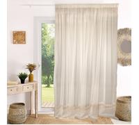 Voilage sablé en macramé à galon fronceur Crème 300x240 cm