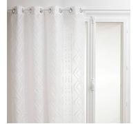 Atmosphera - Voilage Sama - Motifs jacquard - Blanc 140 x 240 cm
