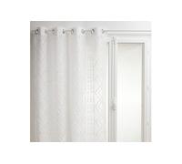 - Voilage Sama impression jacquard 140 x 240 cm - Blanc - Sama