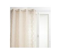 Atmosphera - Voilage Sama impression jacquard 140 x 240 cm - Lin/Beige - Sama Beige G