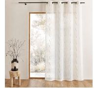 Voilage tamisant à motifs discrets de rayures Vert clair 140x260 cm
