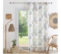 Voilage tamisant aux impressions de feuilles Marron Clair 140x240 cm