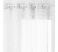 Voilage tissé Plumetis ""Anissa"" 140 x 240 cm Atmosphera - Blanc