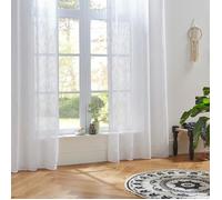 Voilage tissé sablé ""Alton"" 140 x 240 cm Atmosphera - Blanc