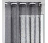 Voilage tissé sablé ""Sab"" 140 x 240 cm Atmosphera - Gris - Gris -