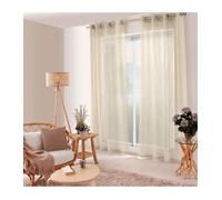 ED Enjoy Home Rideau Voilage Ajourés avec Œillets, 140x240cm, Beige, 100% Polyester, Tissu Certifié Oeko-TEX, Collection Jelly