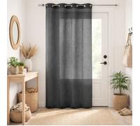 Voilage uni avec fils de lurex Gris anthracite 140x240 cm