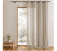 Voilage uni avec fils en lurex Beige 140x260 cm