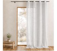 Voilage uni avec fils en lurex Blanc 140 X 260