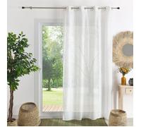 Voilage uni - - Effet bouclettes Blanc 140x240 cm