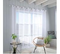 Lovely Casa - Voilage uni en Grande Largeur Polyester Blanc 300x260 cm