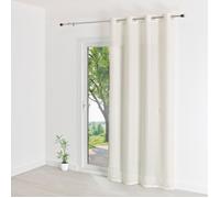 Voilage uni rayures brodées Blanc 140x240 cm