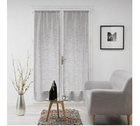 Voilages passe-tringle Milza 2x70x240 cm - Effet lin tissé Anthracite (paire)