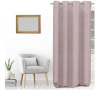 Voilage Soleil D'Ocre Voile à oeillets effet froissé 135x250 cm BOHEME rose, par