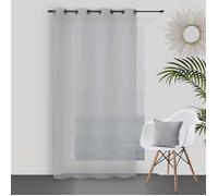 Soleil d'ocre, Dolly Voile à œillets, Polyester, Gris Clair, 140x250 cm