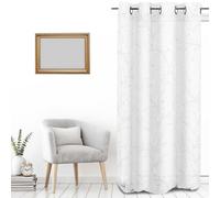 Soleil d'ocre, Osaka Voilage à Oeillets, Polyester, Blanc, 140x250 cm